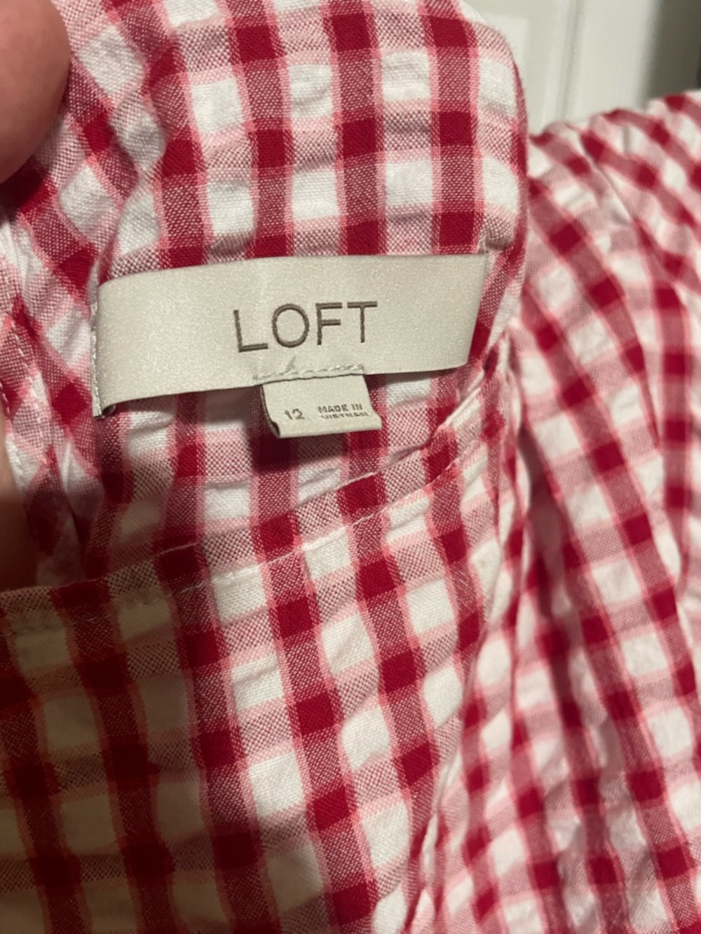 Loft Red Gingham Dress - Picture 4 of 6